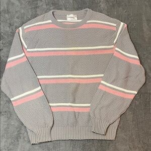 Christian Dior Gray and Pink Crewneck Sweater Size Large, 100% Cotton